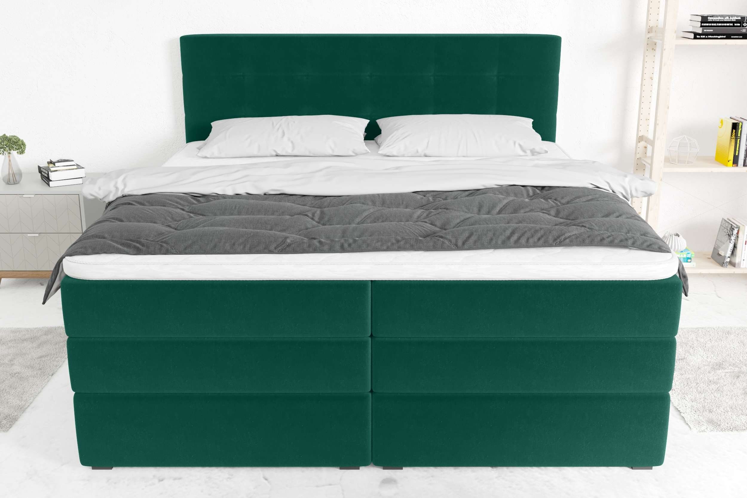 99rooms Boxspringbett Dante (Schlafzimmerbett, Bett), wahlweise mit Bonell-/Taschenfederkernmatratze, mit/ohne Bettkasten