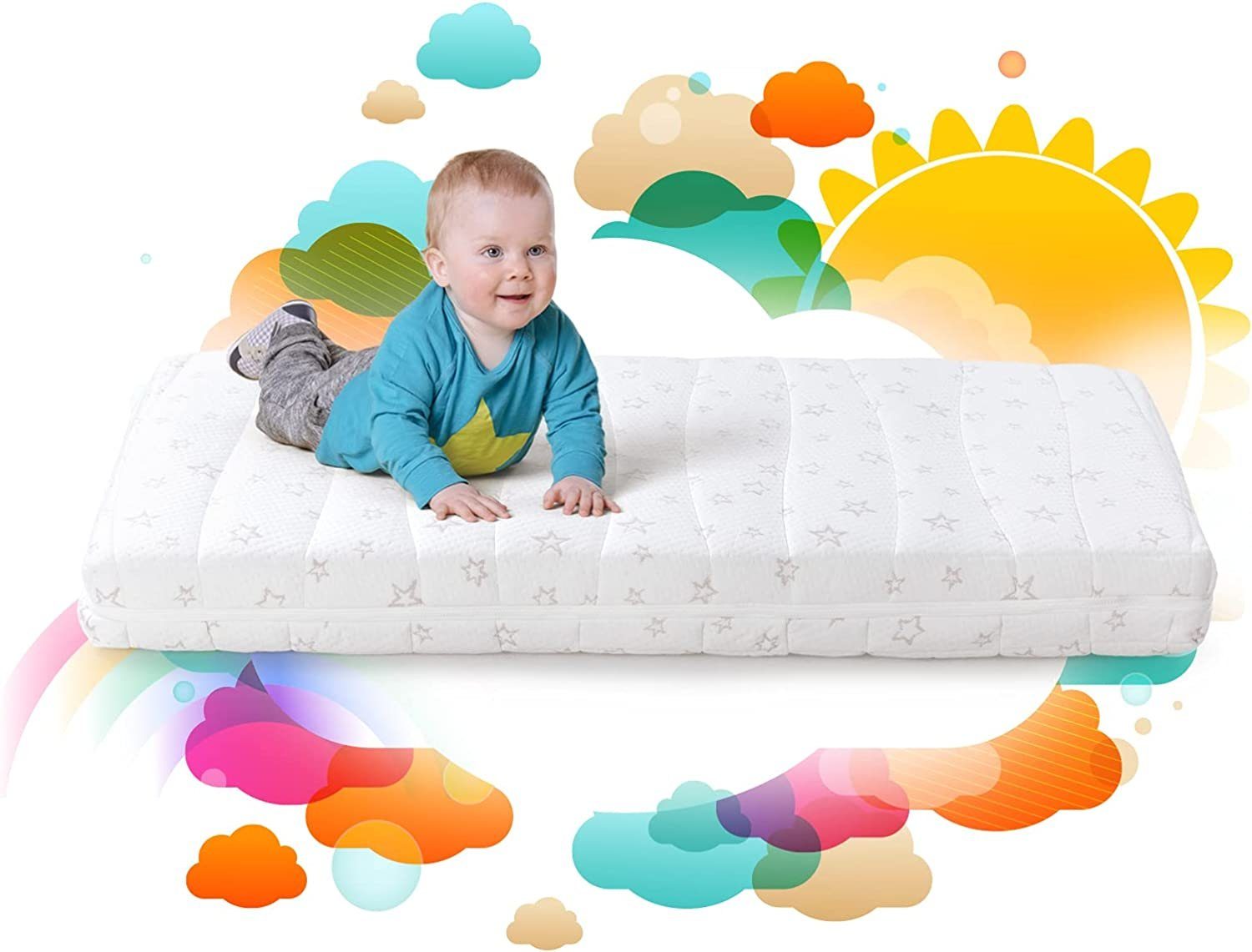 & Harte Babymatratze Kinderbett für 60x120 Weiche Babybett Babymatratze Seite, Vitapur &