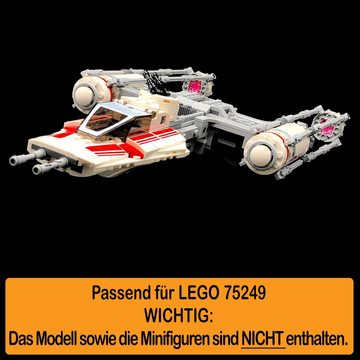 AREA17 Standfuß Acryl Display Stand für LEGO 75249 Resistance Y-Wing Starfighter (verschiedene Winkel und Positionen einstellbar, zum selbst zusammenbauen), 100% Made in Germany