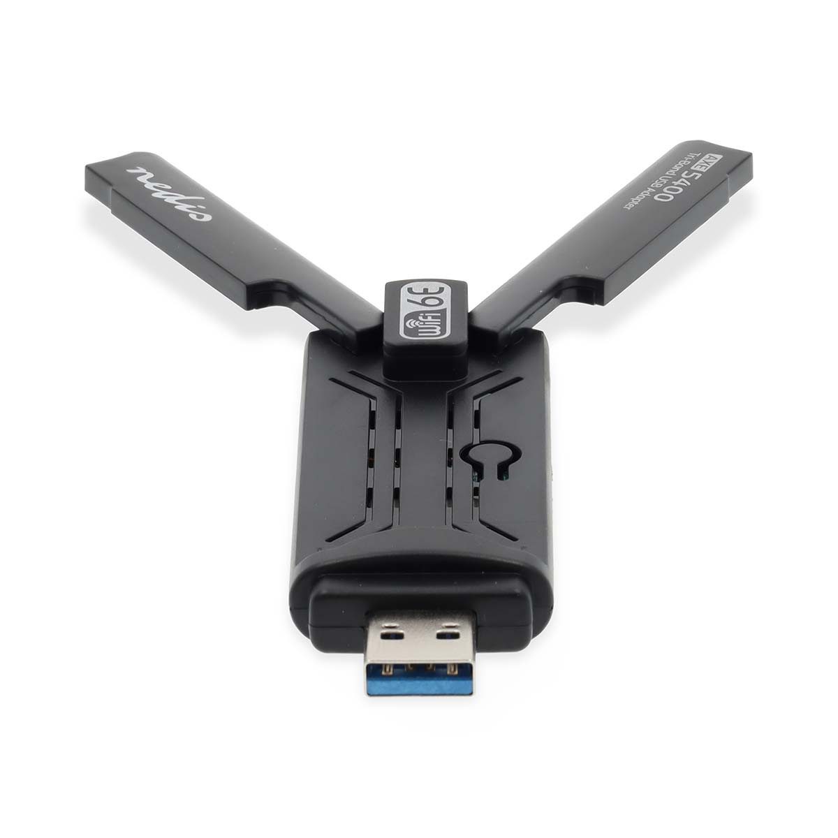 Nedis WSNWA5410BK Netzwerk-Adapter, Wi-Fi 6 Dongle, Triple Band, 2400 Mbps, WPA3-Sicherheit