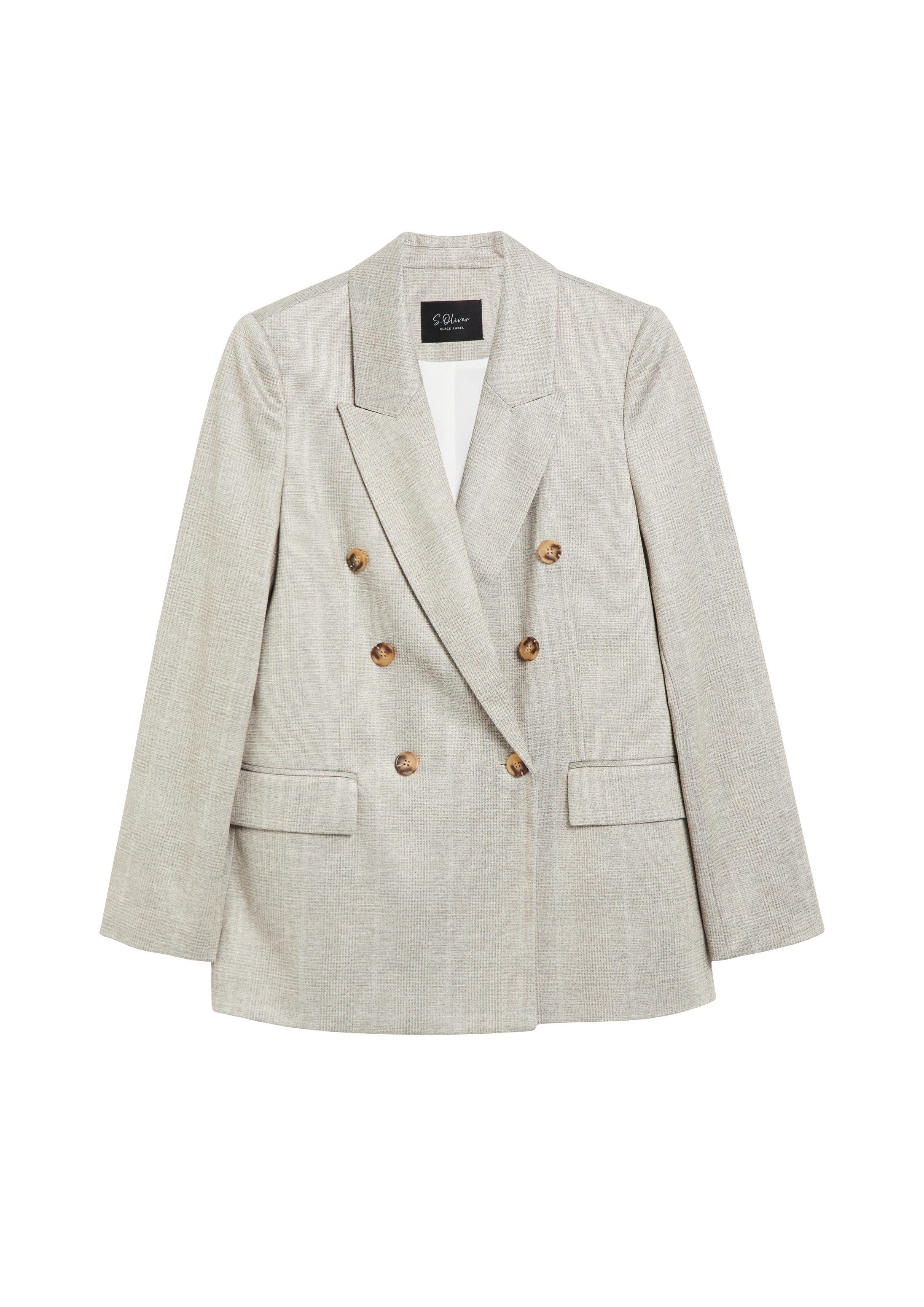 s.Oliver Jackenblazer Indoor-Blazer Doppelreihiger Blazer mit feinem Muster