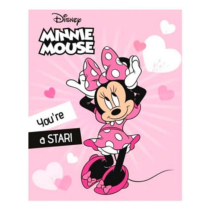 Kinderdecke Minnie Maus Disney Minnie Mouse Fleecedecke für Babys & Kinder Mädchen weiche Kuscheldecke 100 x 140 cm