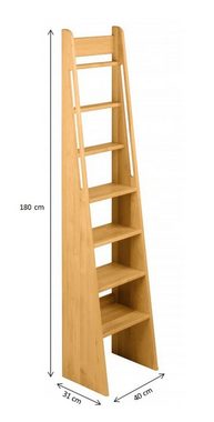 BioKinder - Das gesunde Kinderzimmer Standregal Noah, Treppen-Leiter 180 cm zum Hoch- und Etagenbett, Erle