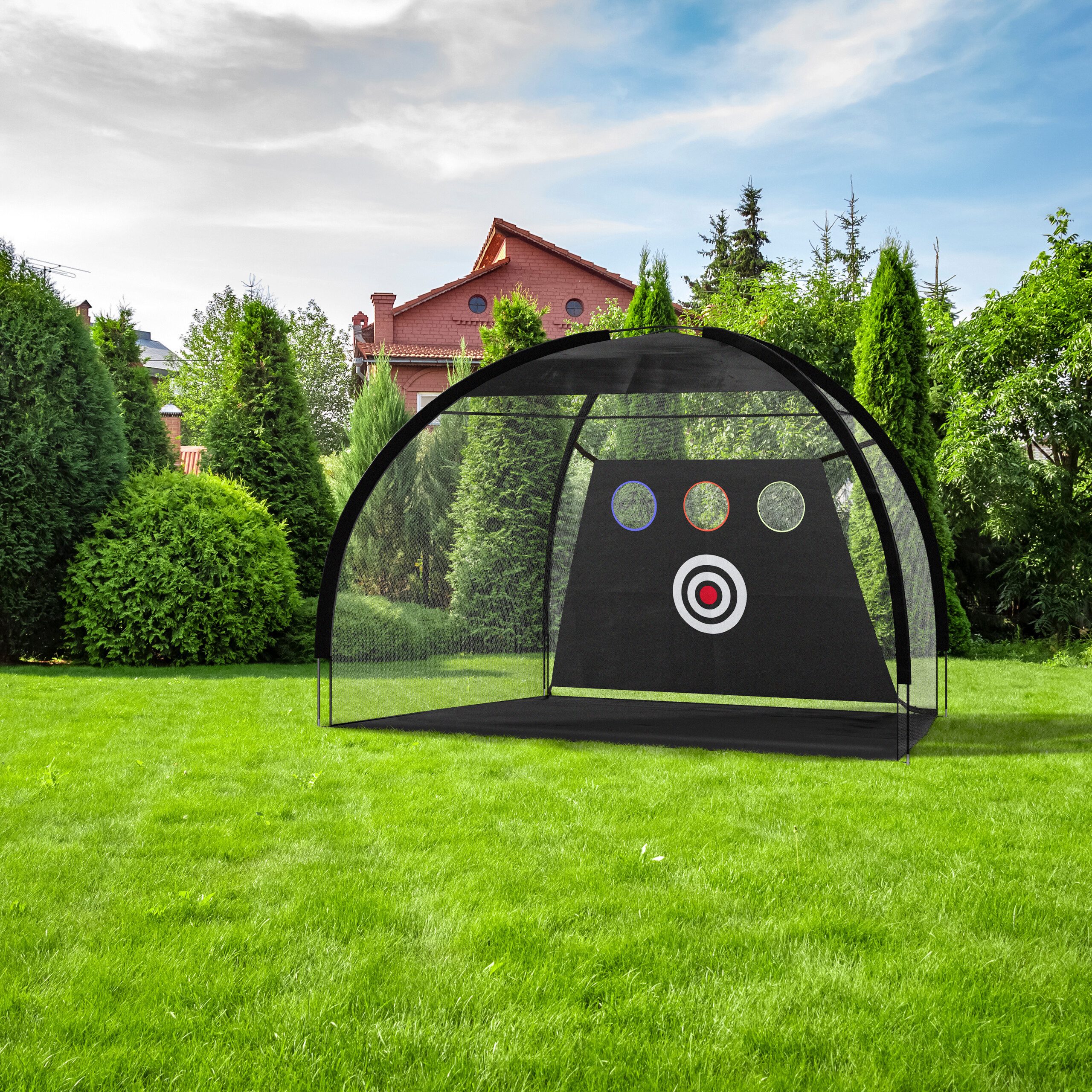 relaxdays Golfnetz Schwarzes Golf Übungsnetz (1-St)