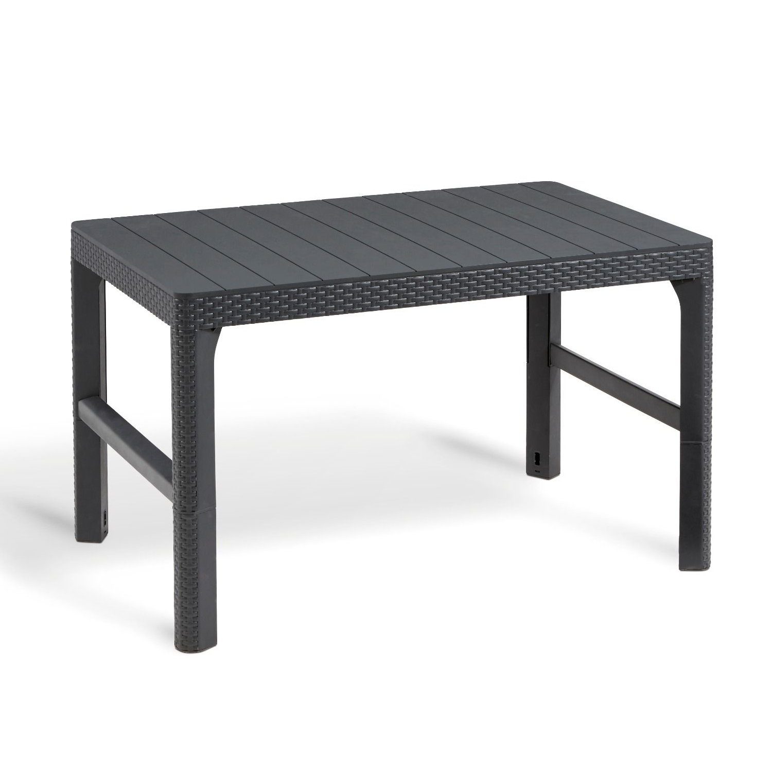 Allibert Gartentisch Lyon, höhenverstellbar [65 cm / 40 cm Tischhöhe], witterungsbeständig