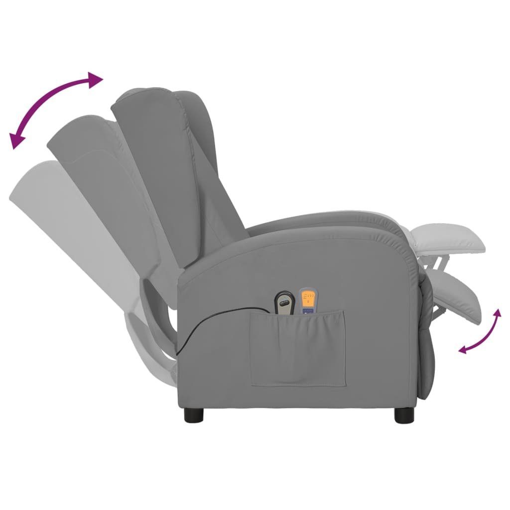 vidaXL Massagesessel Ohrensessel Massagefunktion Kunstleder (1-St) mit Elektrisch Grau