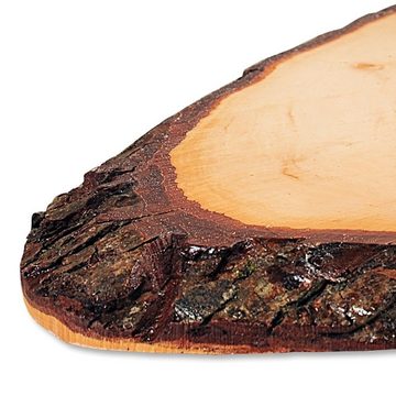 Kesper Servierbrett, Erlenholz, Rinden-Servierbrett aus Erlenholz ca. 40 - 49 cm Büfett Servierplatte