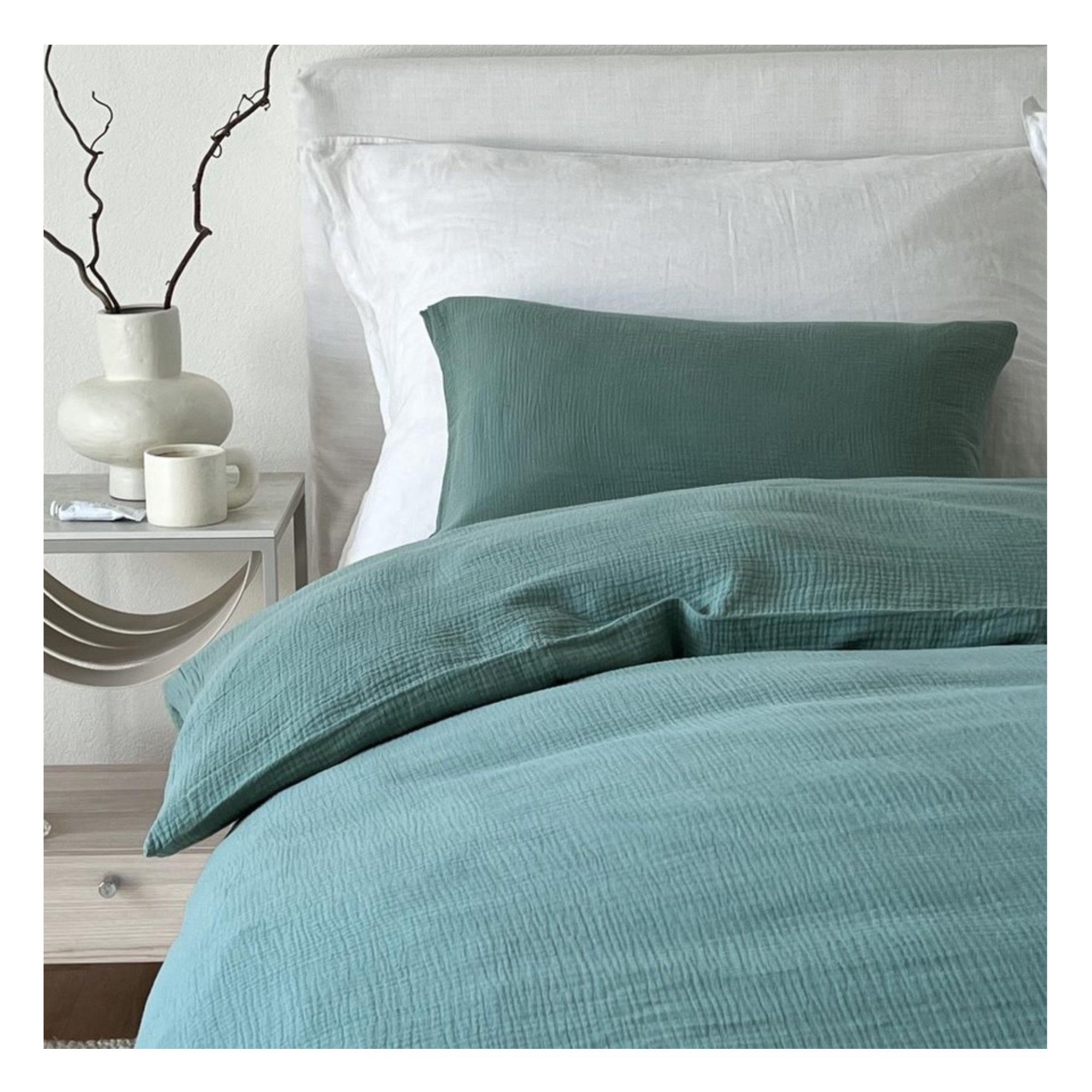 von Herzen Bettwäsche Handmade Musselin Bettwäsche – 100% Baumwolle – weich und kuschelig, Bettwäsche von Hand genäht