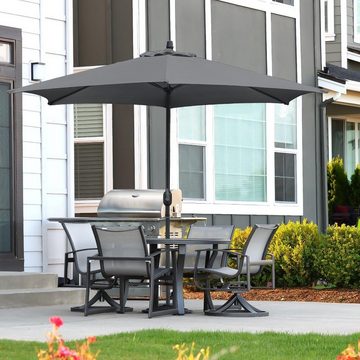 Clanmacy Sonnenschirm 3m Sonnenschirm Marktschirm mit Handkurbel UV40+ Outdoor-Schirm Terrassen Gartenschirm