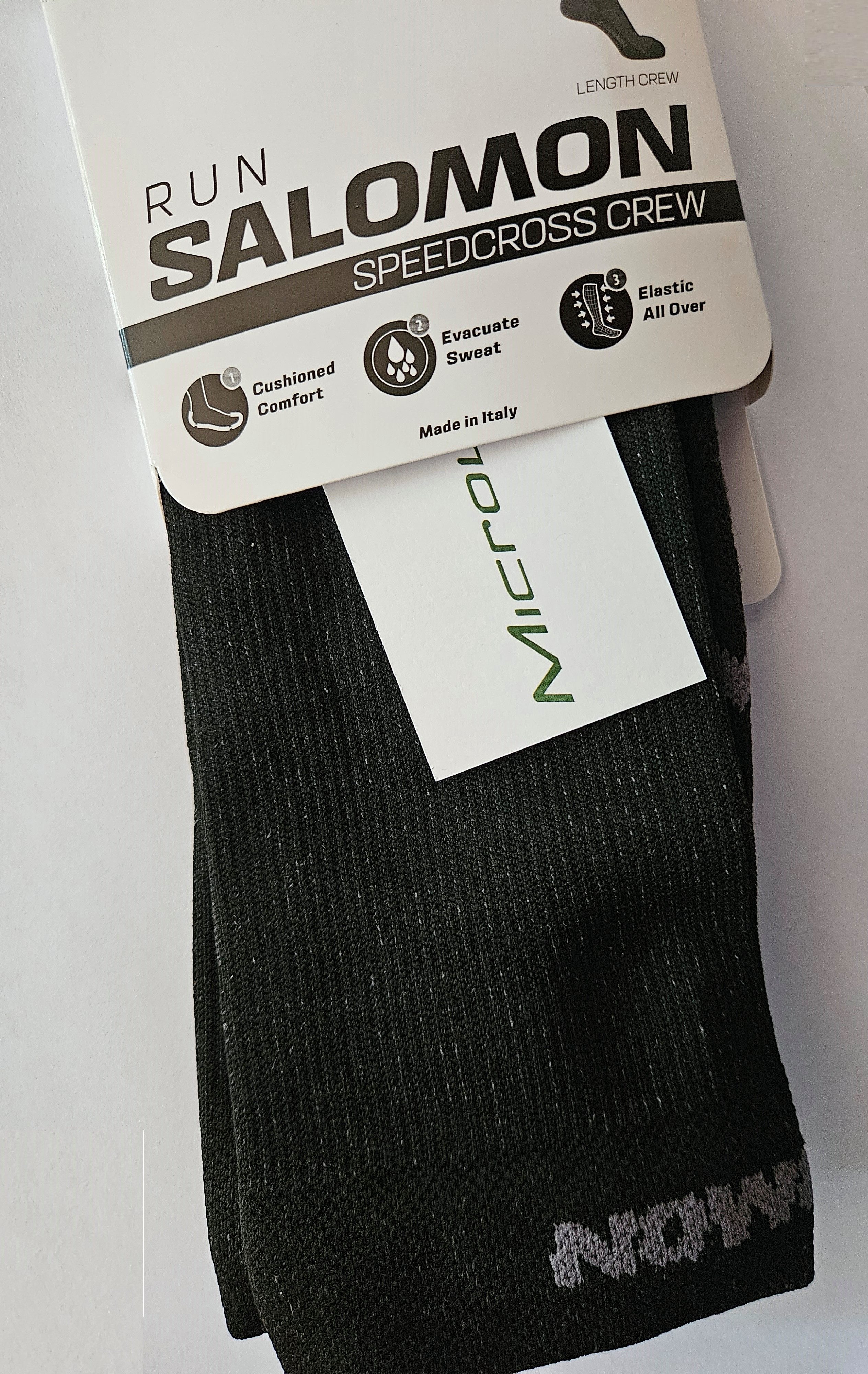 Salomon Laufsocken SPEEDCROSS crew deep black Microlon long C19733 günstig online kaufen
