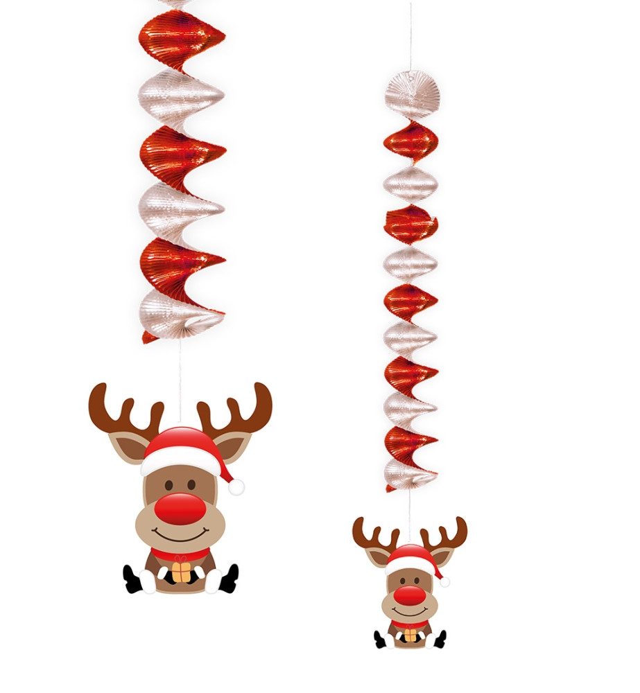 Fries Girlanden 3 Stück Nikolaus Weihnacht Rotorspiralen 60 cm Lang Weihnachten, Weihnachtsmann, Schneemann, Rentier Motiv