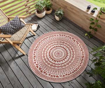 Teppich Coron, NORTHRUGS, rund, Höhe: 5 mm, In-& Outdoor, Wetterfest, Balkon, Garten, Wohnzimmer, Wasserfest