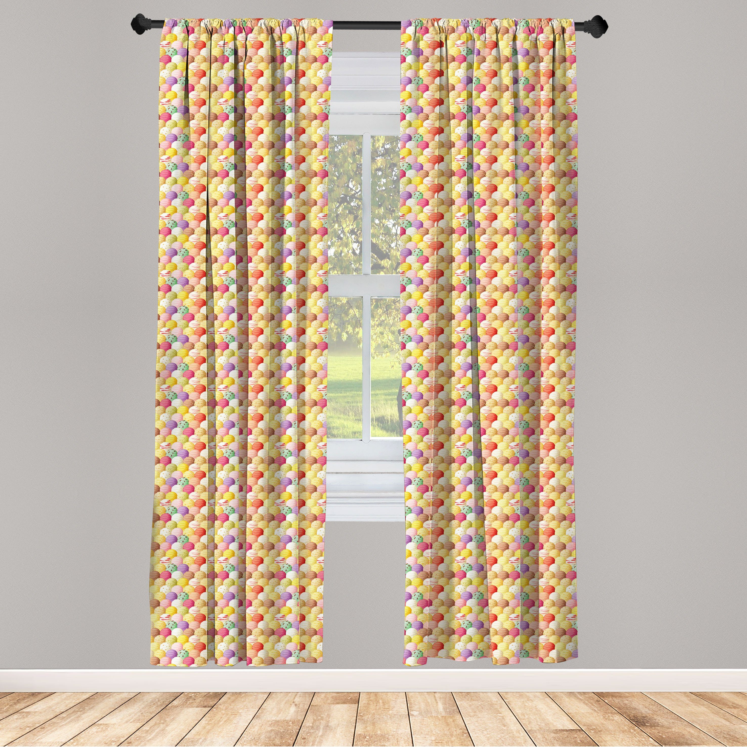 Gardine Vorhang für Wohnzimmer Schlafzimmer Dekor, Abakuhaus, Microfaser, Eis Flavor Toppings