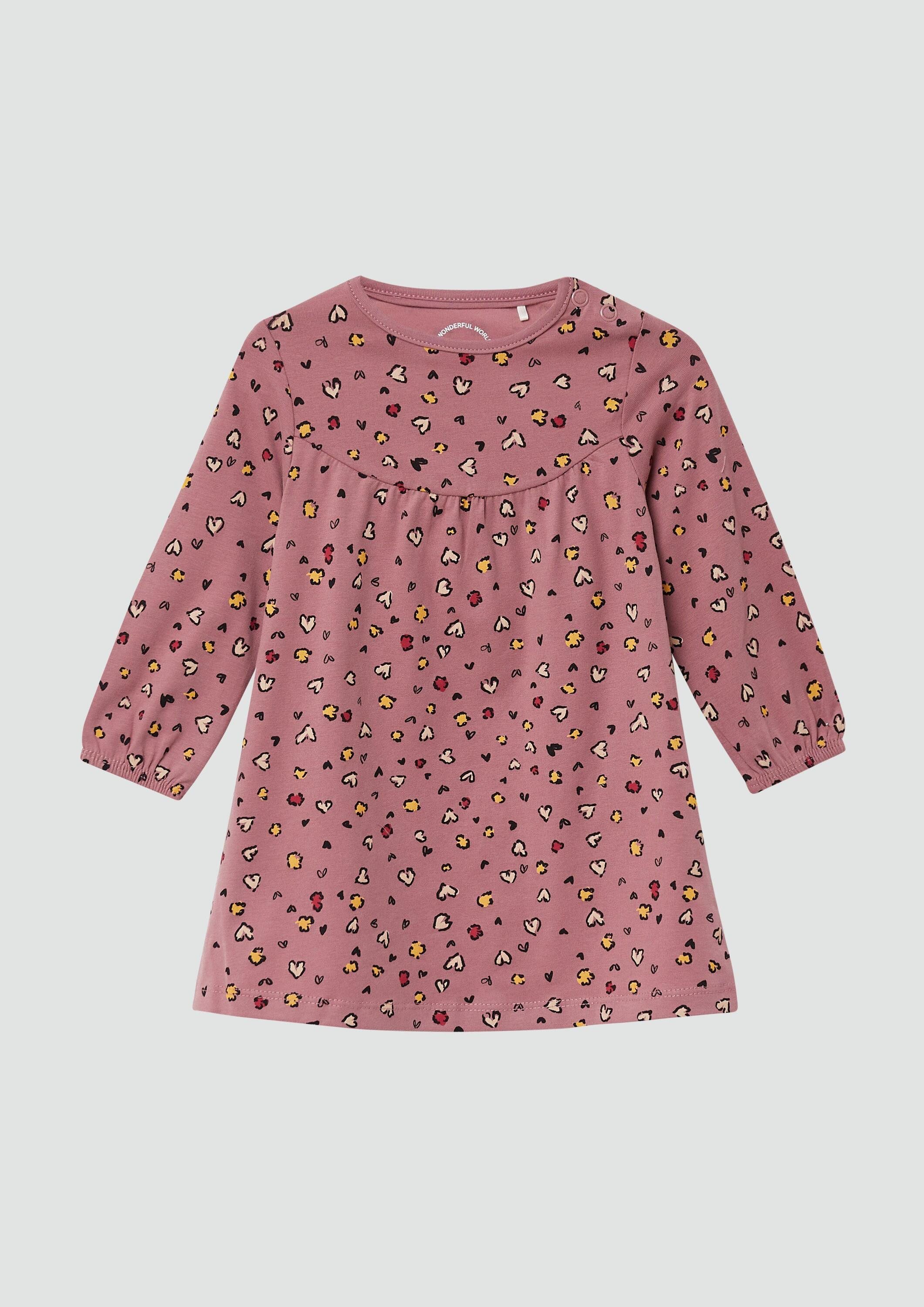 s.Oliver Minikleid Kleid Ausgestelltes Jersey-Kleid mit All-over-Print