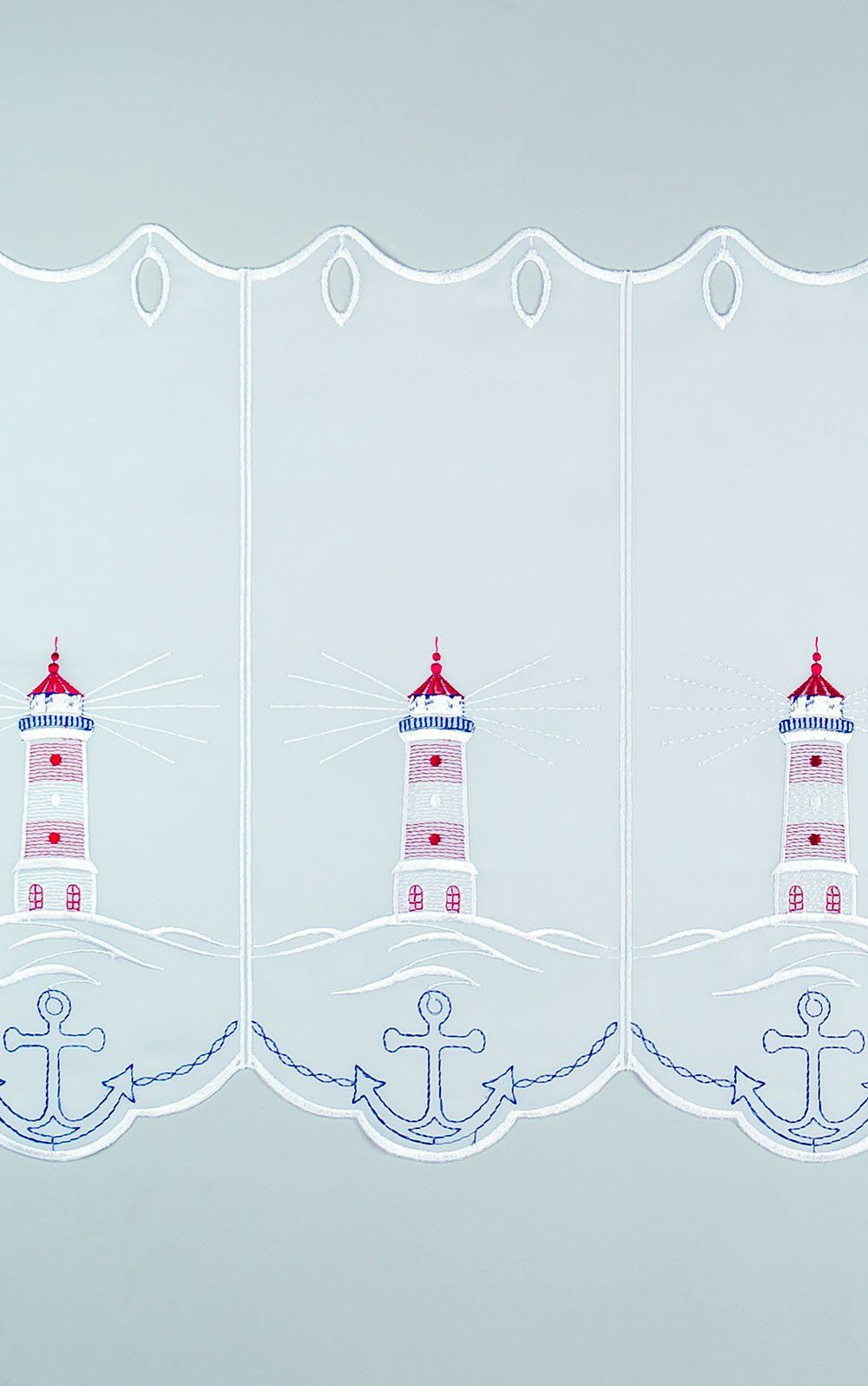Plauener Spitze® Scheibengardine Leuchtturm (1 St), transparent, HxB 40x48.9cm