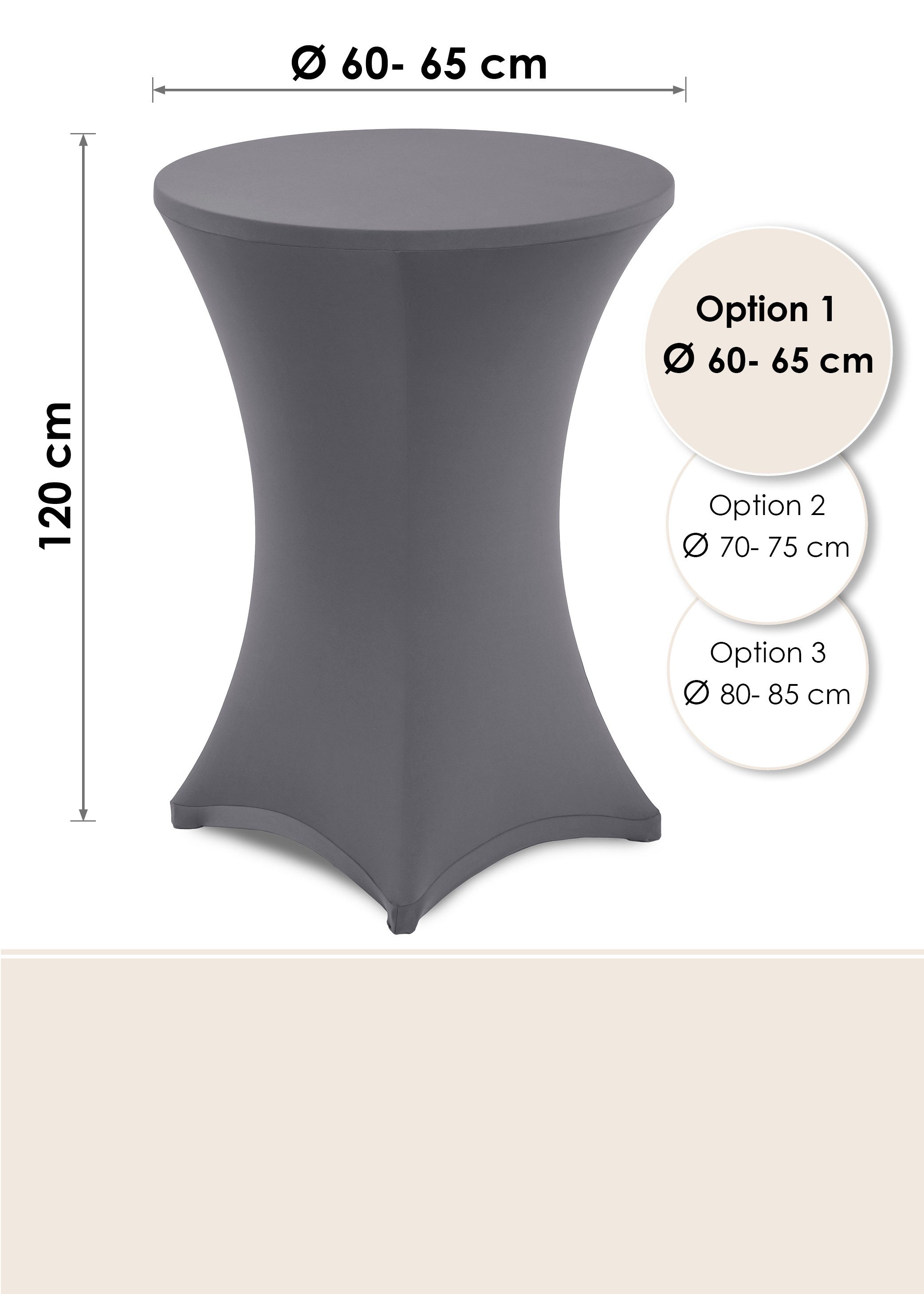Gräfenstayn Stehtischhusse 2er Set Stretchbezug Stehtisch Hussen, Elegante Stehtischhusse für Bistrotische