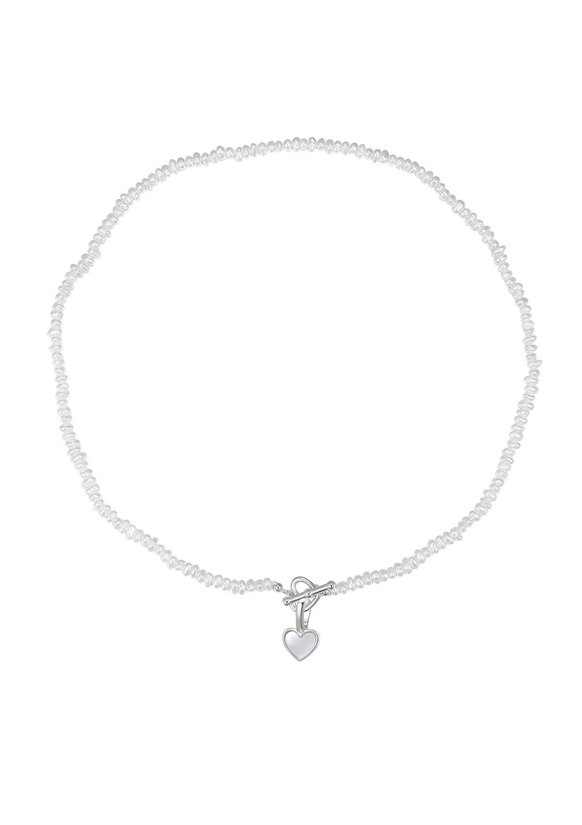 Perlenkette Choker Clip&Mix Anhänger, Kristall/ Herz zur Auswahl