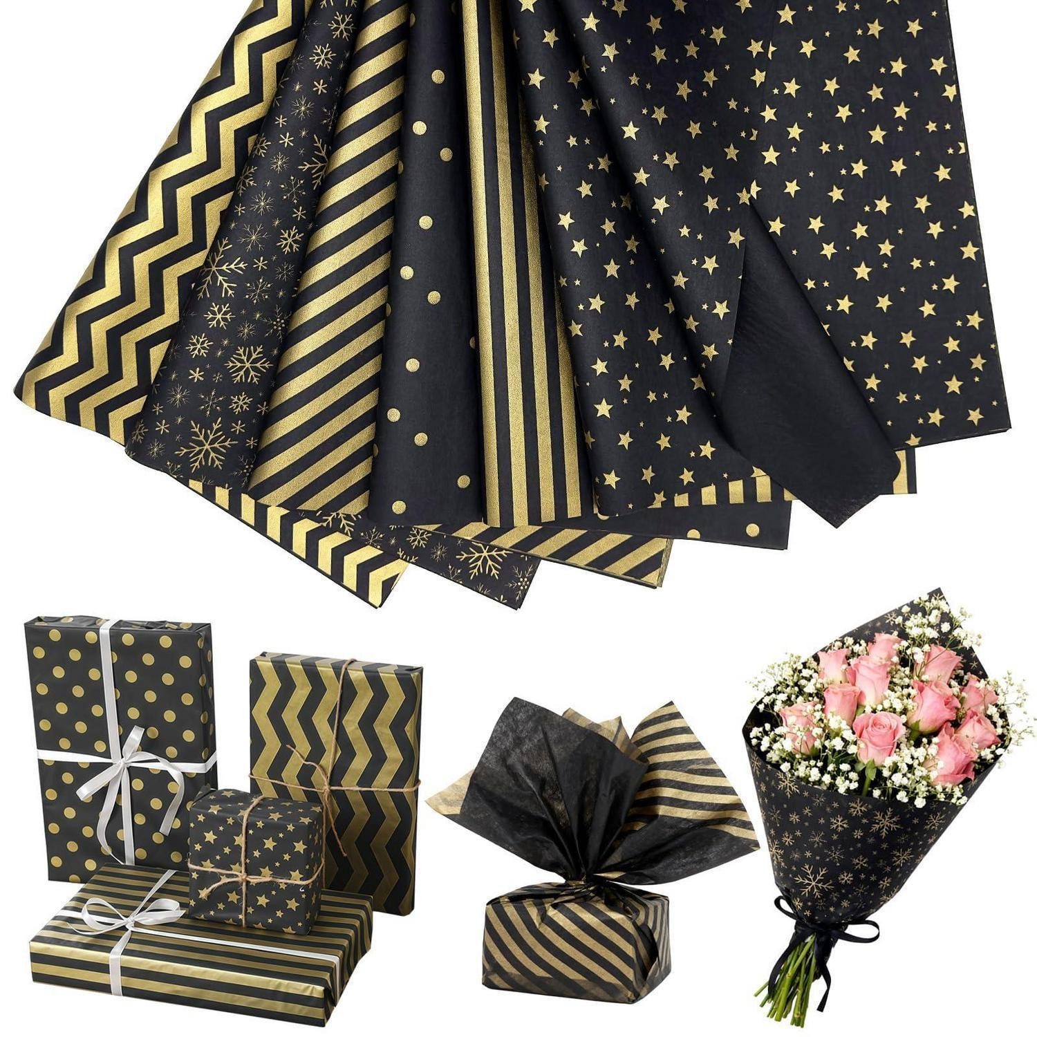LuxusKollektion Seidenpapier Seidenpapier schwarz 35x50cm 50 Blatt