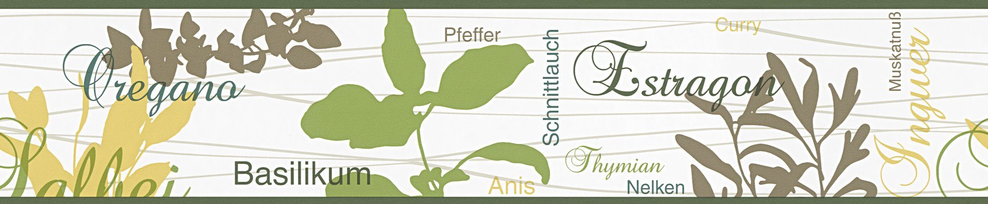 A.S. Création Bordüre Only Borders 11, leicht strukturiert, botanisch, floral, mit Schrift, Bordüre selbstklebend Bordüre Küche Papier Wand Decke Schräge Borte