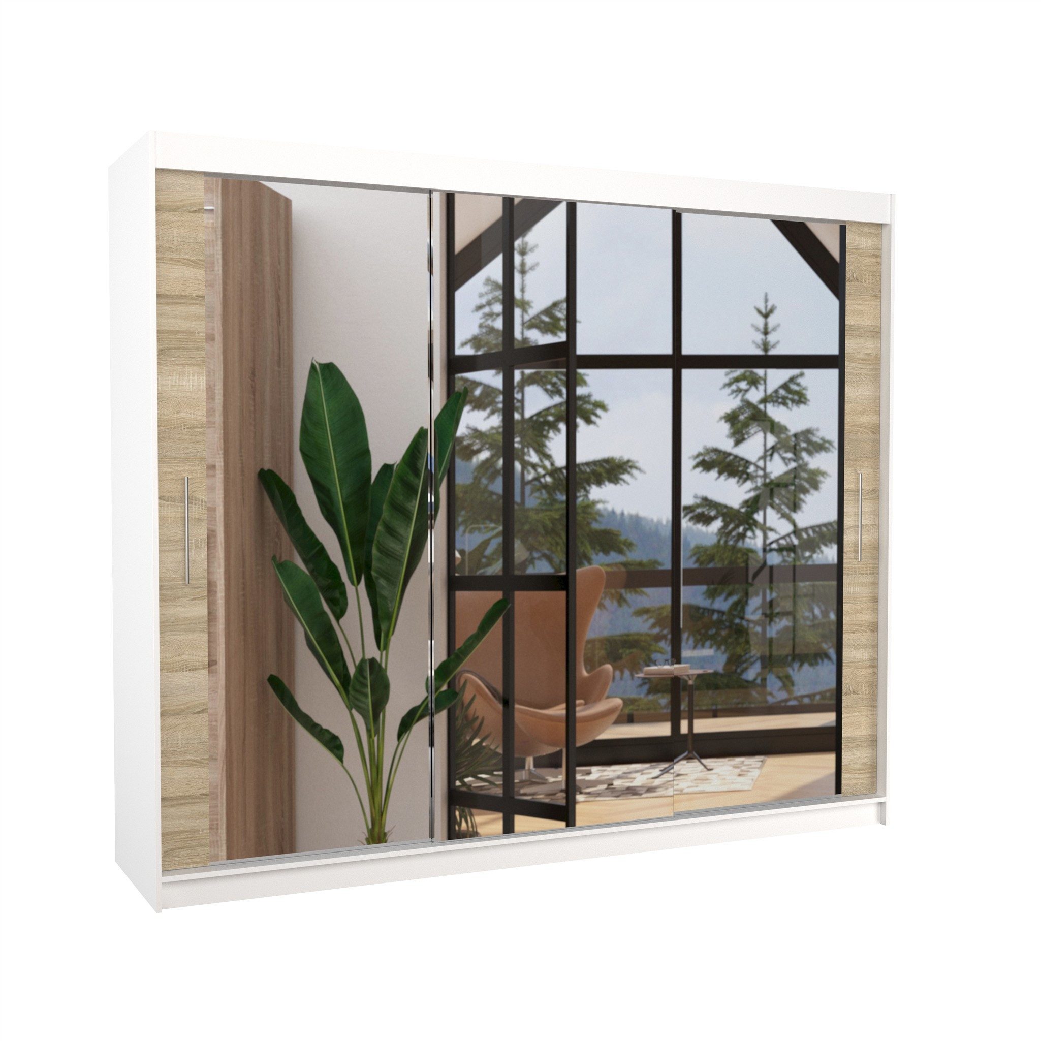 Fun Möbel Schiebetürenschrank Schrank SHINE 250 x 215 x 58 cm