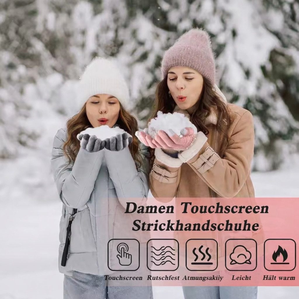 SpionProfi Strickhandschuhe Touchscreen Winter Handy Handschuhe Tablet Smartphone Damen Herren Winterhandschuhe mit Touchscreen Funktion für Smartphone & Tablet