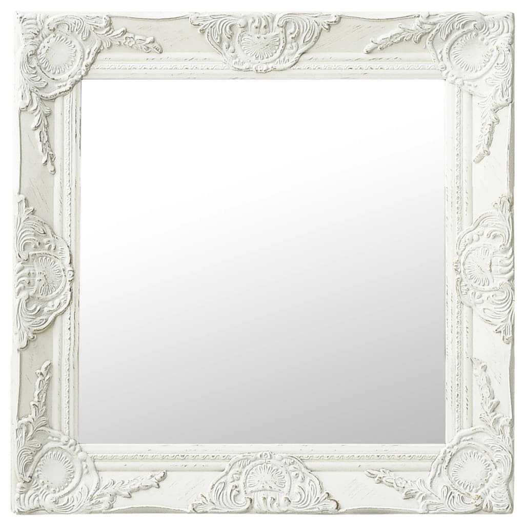 50x50 Barockspiegel Glas aus in cm), möbelando 3002665 und (BxH: Weiß Holz