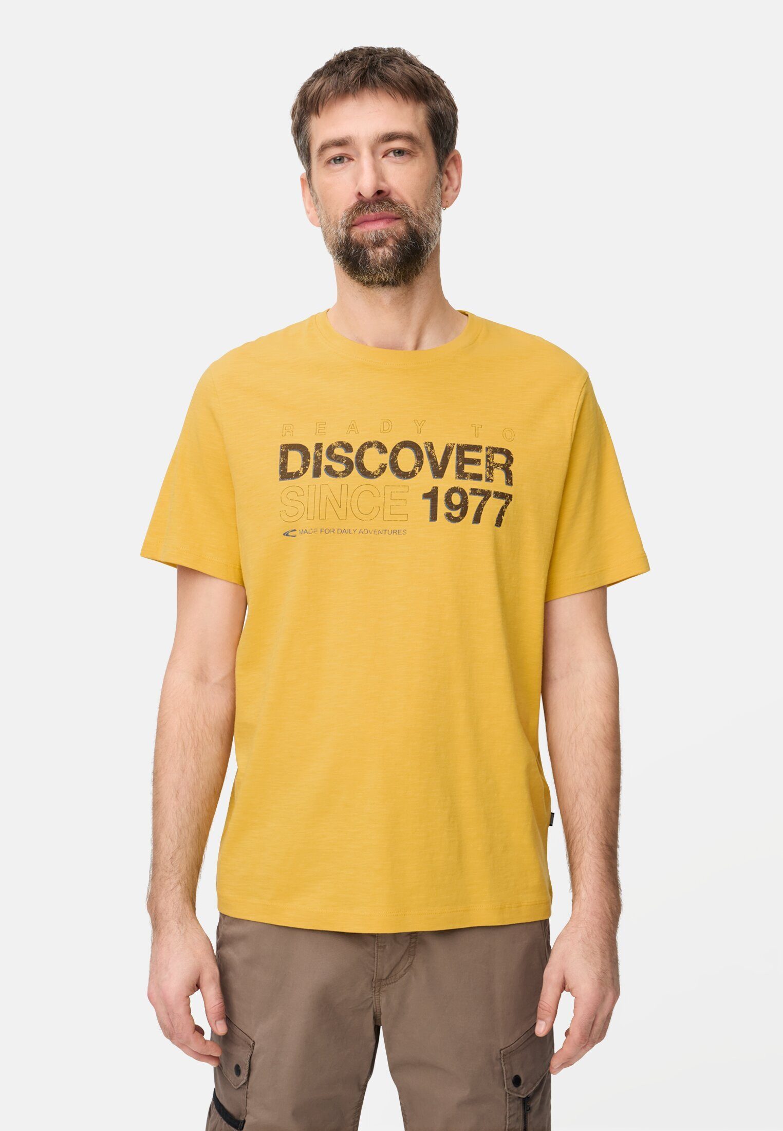 camel active T-Shirt aus reiner Baumwolle Kurzarm