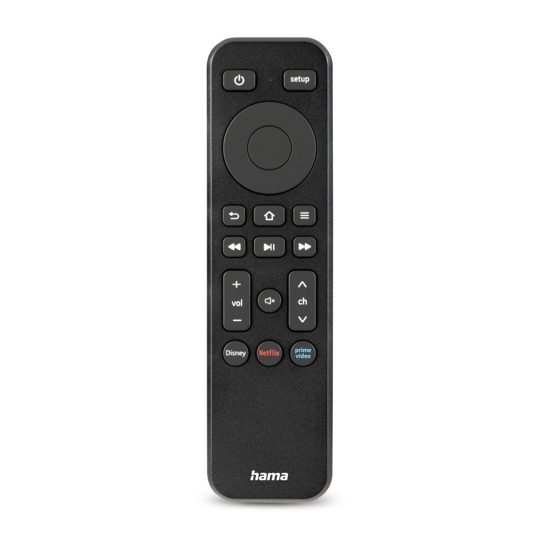 Hama Universal Infarot Fernbedienung für TV, Smart TV, SAT Geräte, schwarz Universal-Fernbedienung (2-in-1, 10m Reichweite, Netflix, Prime Video, Disney+, programmierbar)