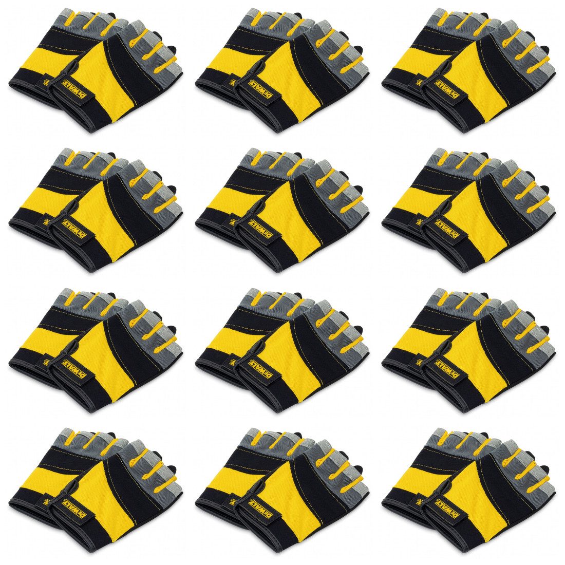 DeWalt Arbeitshandschuhe 12 Paar DeWalt Fingerfreie Arbeitshandschuhe GRIP Handschuhe Größe 12 Paar, Fingerfrei, Größe L (10)