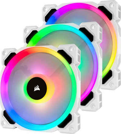 Corsair Gehäuselüfter LL120 RGB, 120-mm-RGB-LED-Lüfter, Dreierpack mit Lighting Node PRO