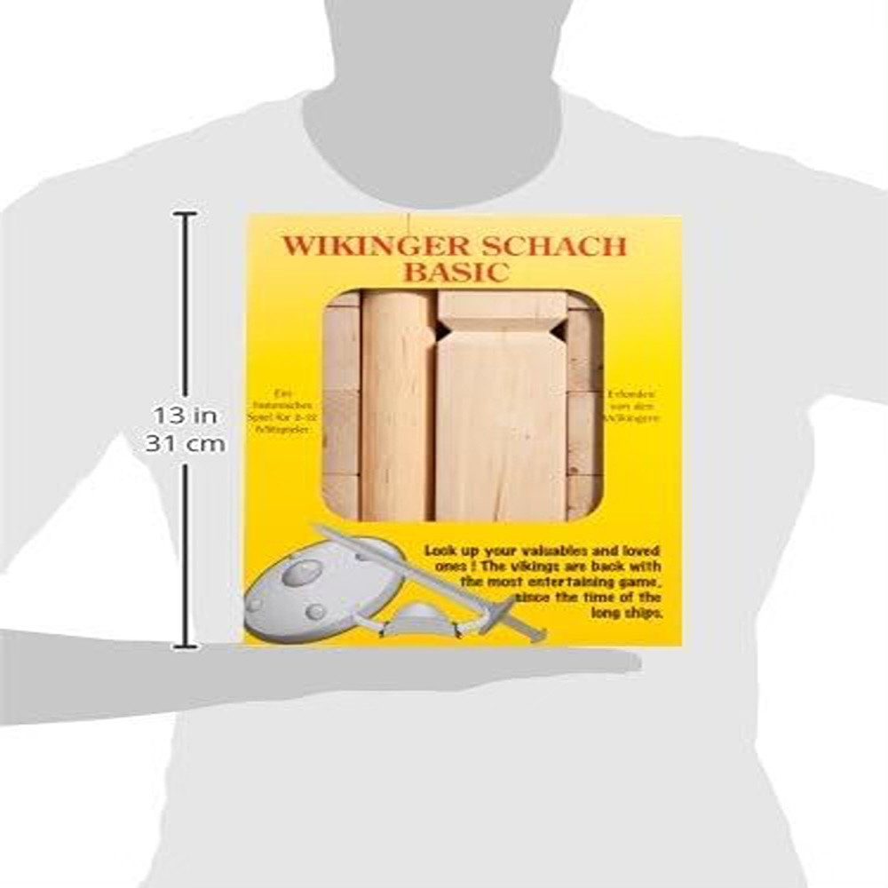 Carromco Spiel Wikingerschach - Kubb Schwedenschach Set, Wikinger Spiel, Wikingerschach, aus wetterfestem Gummibaumholz
