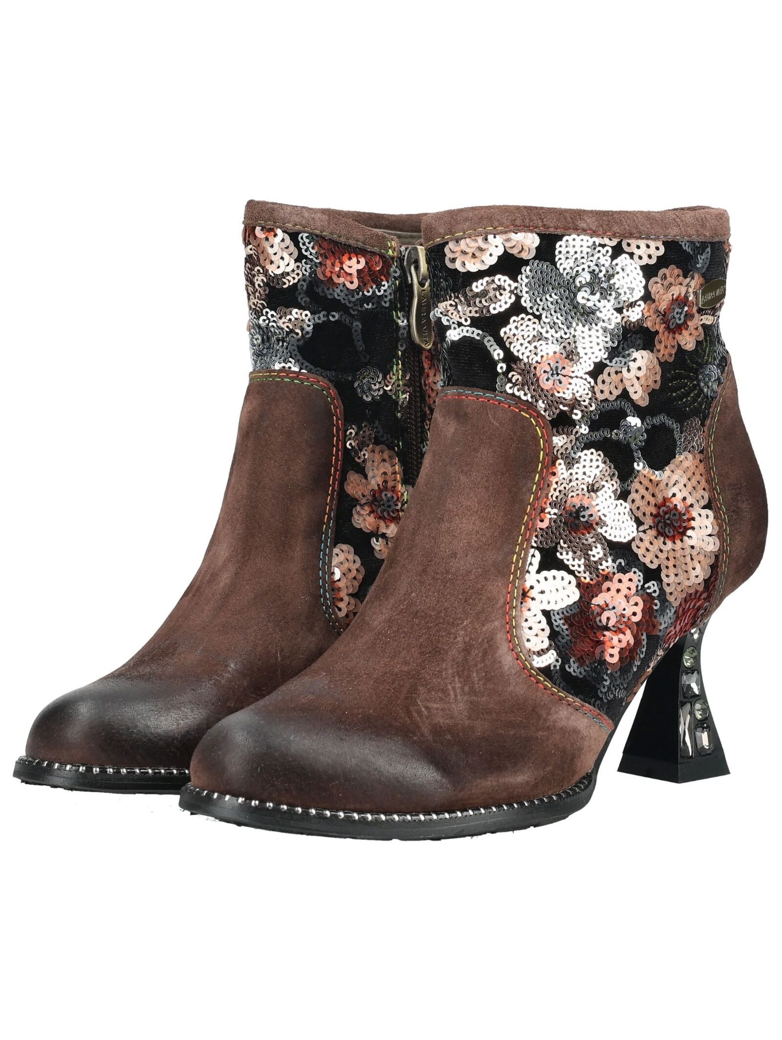 LAURA VITA LAURA VITA Stiefelette Leder/Textil High-Heel-Stiefelette – Bild 4 von 5