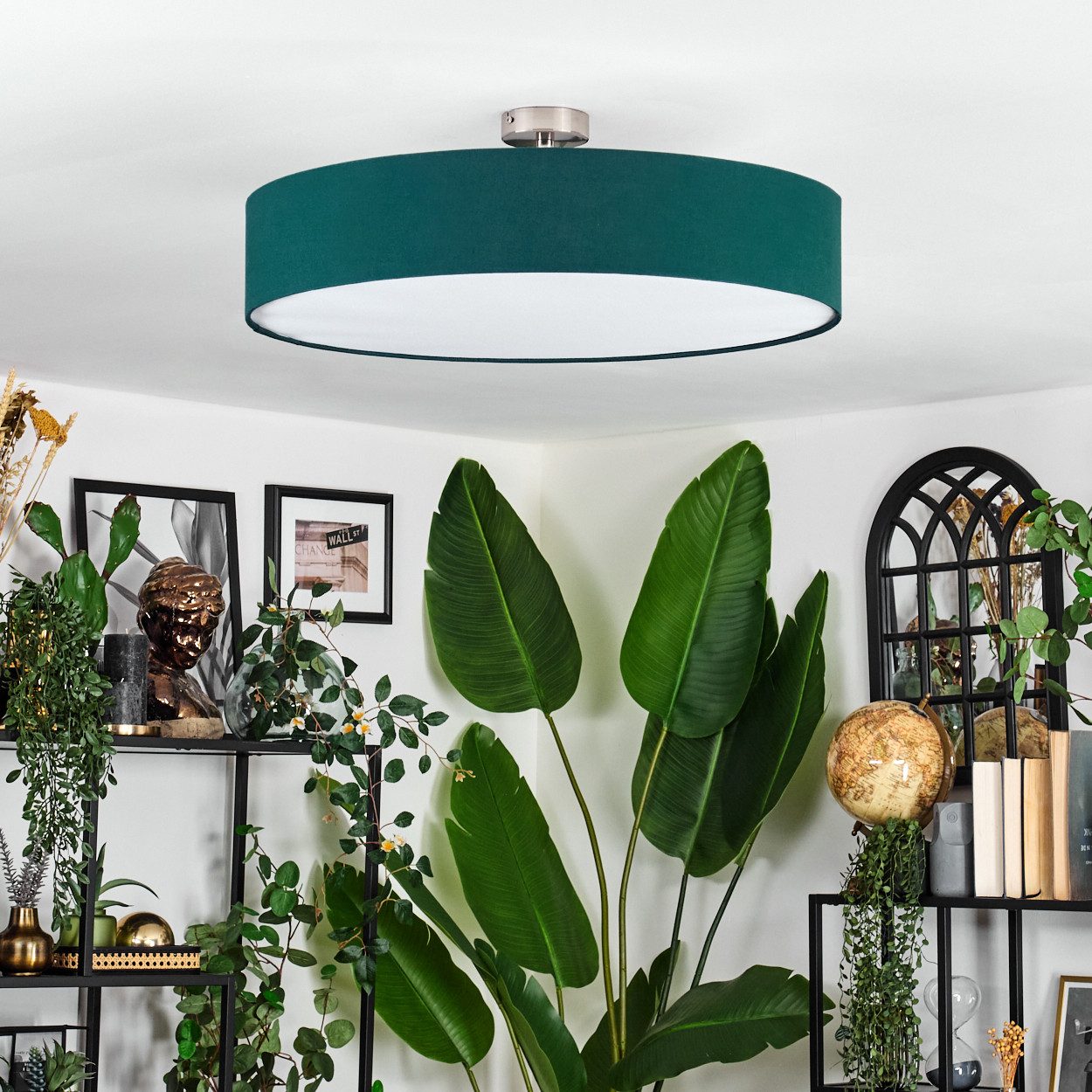 hofstein Deckenleuchte Deckenlampe aus Metall/Stoff/Kunststoff in günstig online kaufen