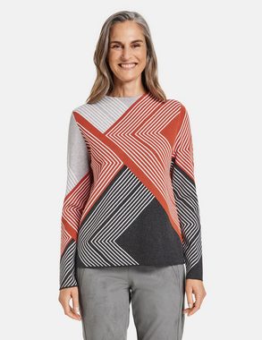 GERRY WEBER Sweatshirt Pullover in Jaquard-Optik mit grafischem Muster