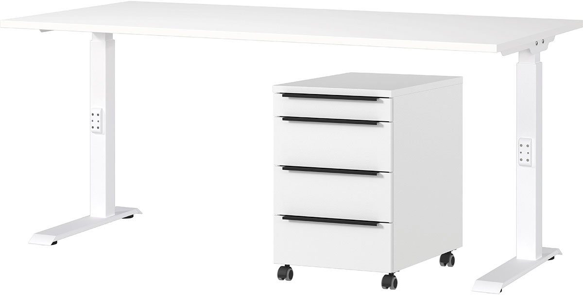 GERMANIA Büromöbel-Set Mailand, (2-tlg), inkl. Schreibtisch und Rollcontainer