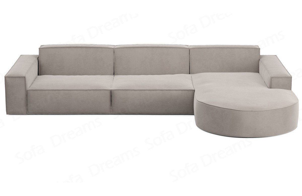 Design Alegranza Eck Dreams Beige-Mo02 Sofa Sofa kurz Ecksofa L Stoffsofa Polster Polstersofa Couch