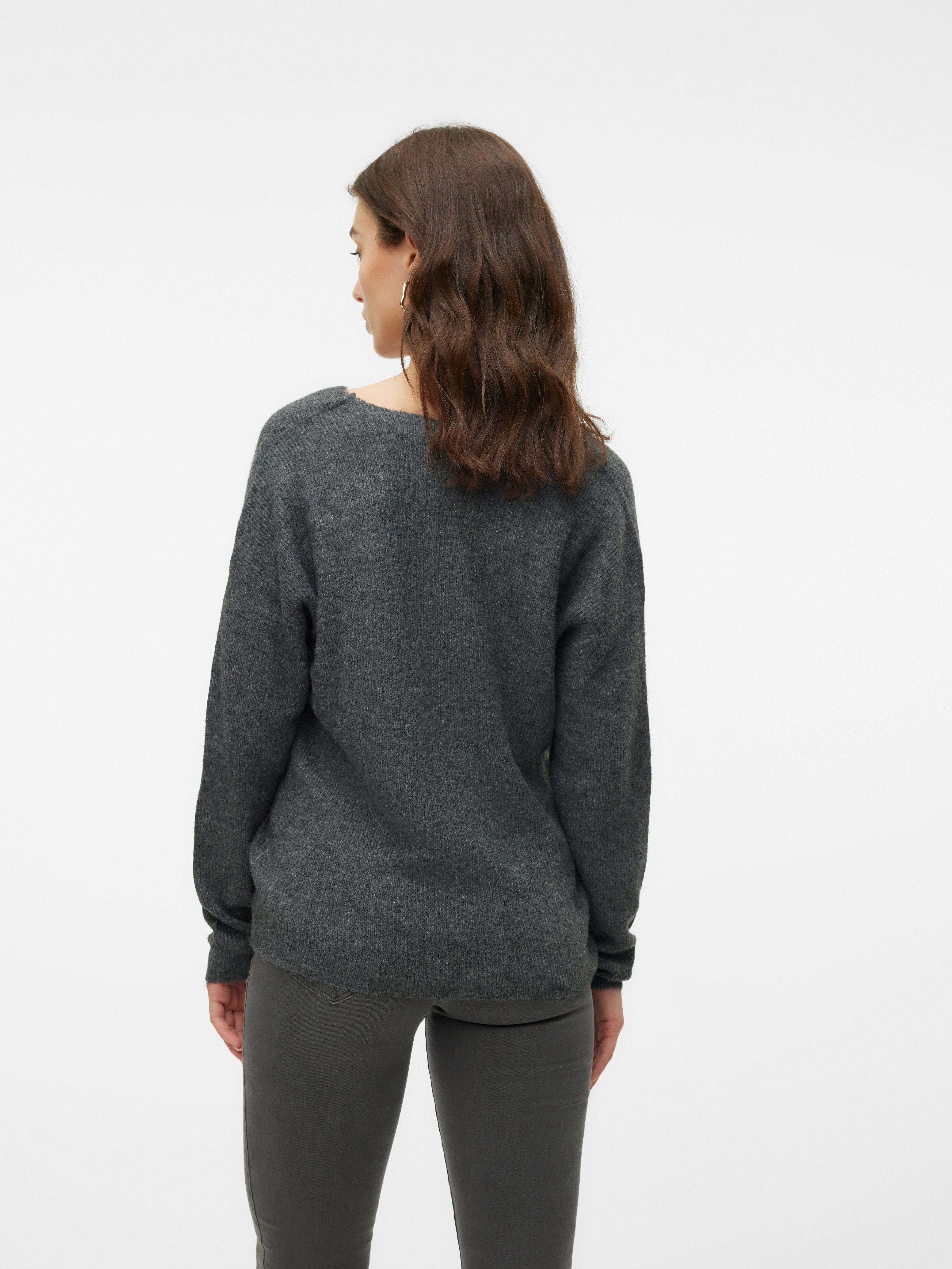 Vero Moda V-Ausschnitt-Pullover VMCREWLEFILE LS V-NECK BLOUSE NOOS