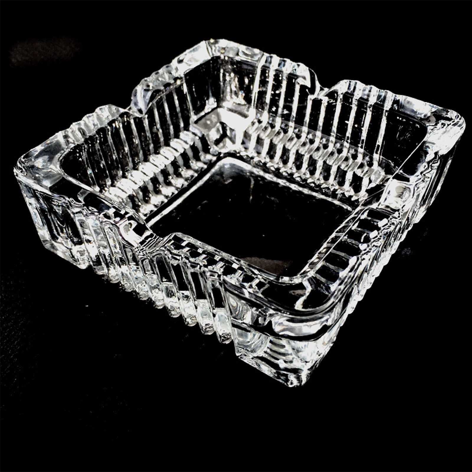 HAC24 Aschenbecher Aschenbecher Glasaschenbecher Tischaschenbecher, Glas eckig 10 x 10 cm – Bild 3 von 3