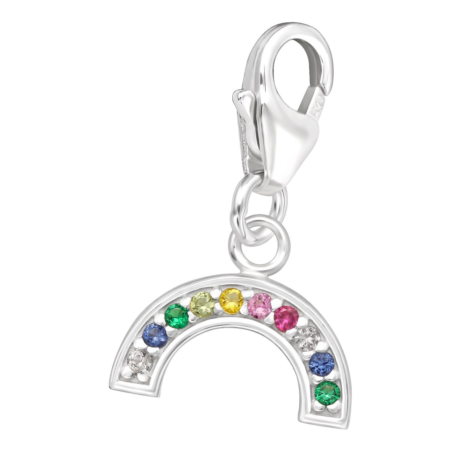 schmuck23 Charm-Einhänger Anhänger Charm Regenbogen 925 Silber, Bettelarmband Zirkonia