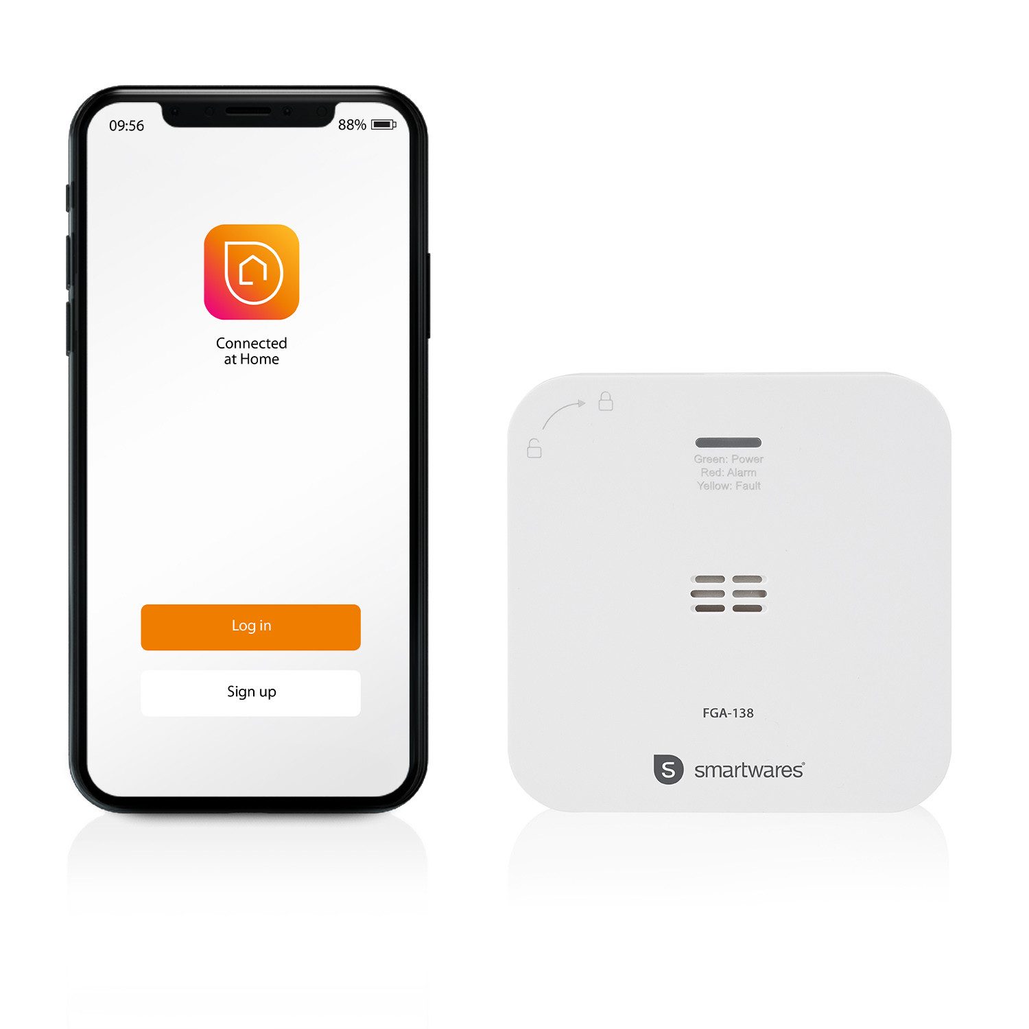 Smartwares Europe FGA-13800 CO-Melder (WLAN-fähig, 10-Jahres-Sensor, App-Steuerung)
