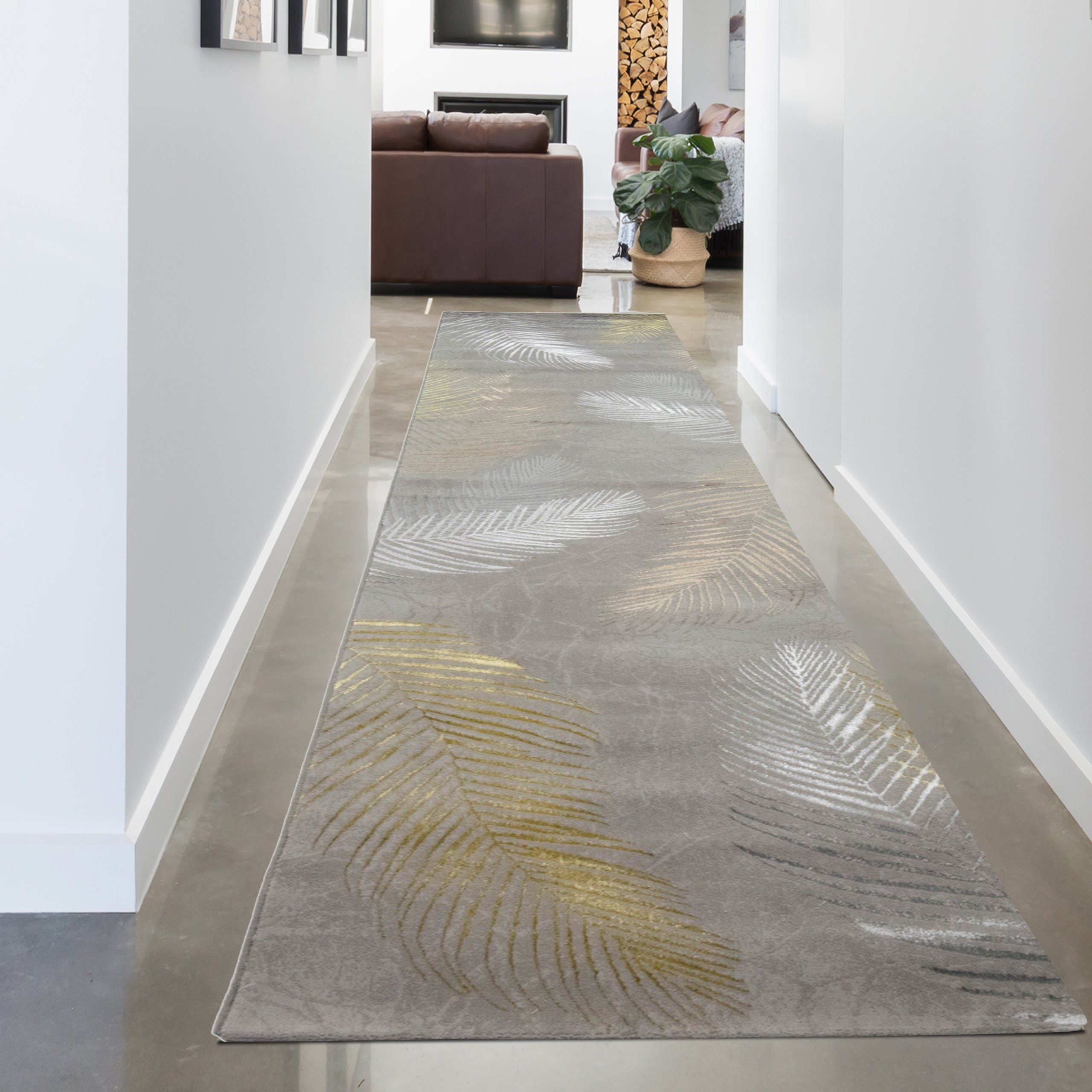 Carpetia Teppich Moderner Designerteppich mit Palmenzweigen günstig online kaufen