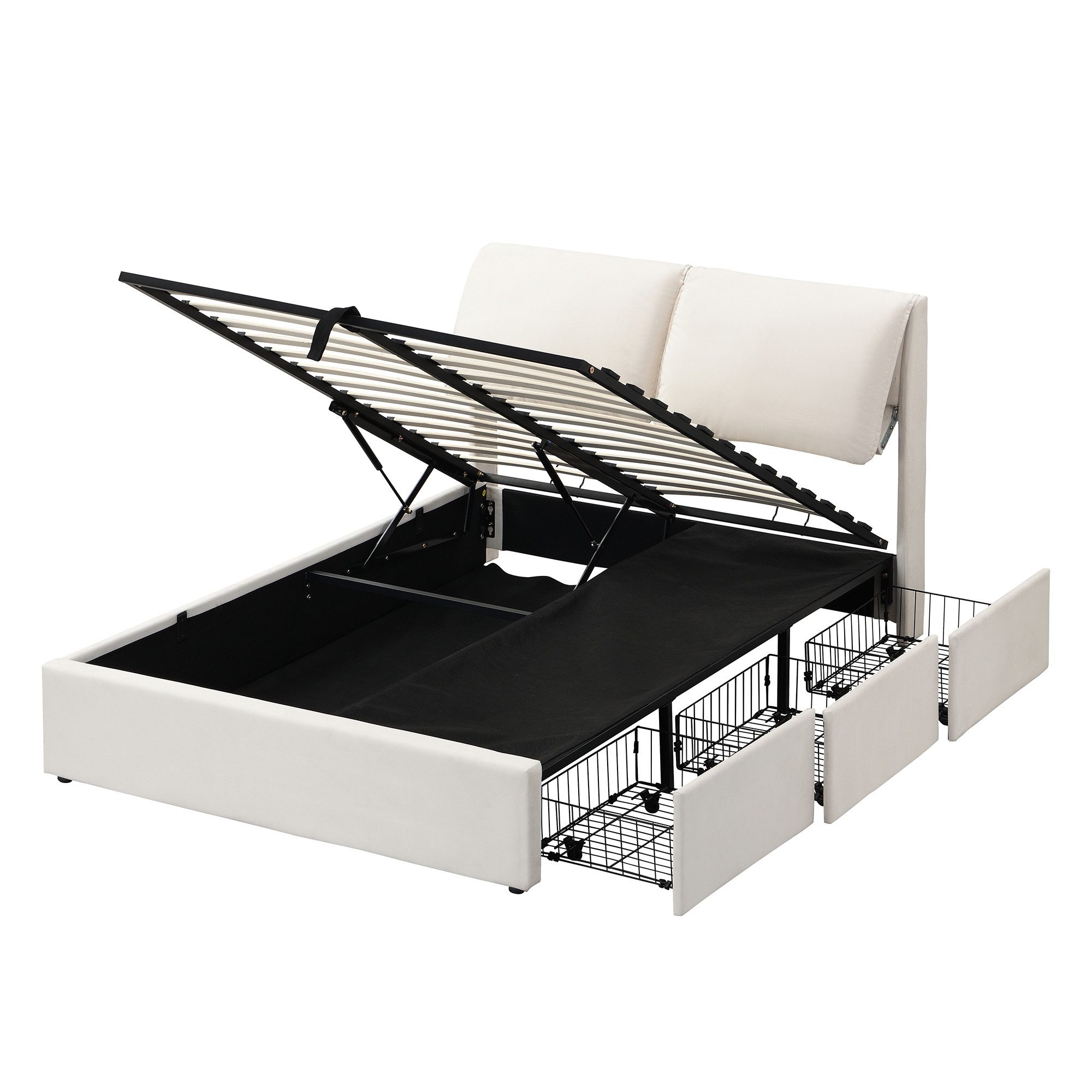 BlingBin Polsterbett Hydraulisches Bett, Stauraumbett Doppelbett günstig online kaufen