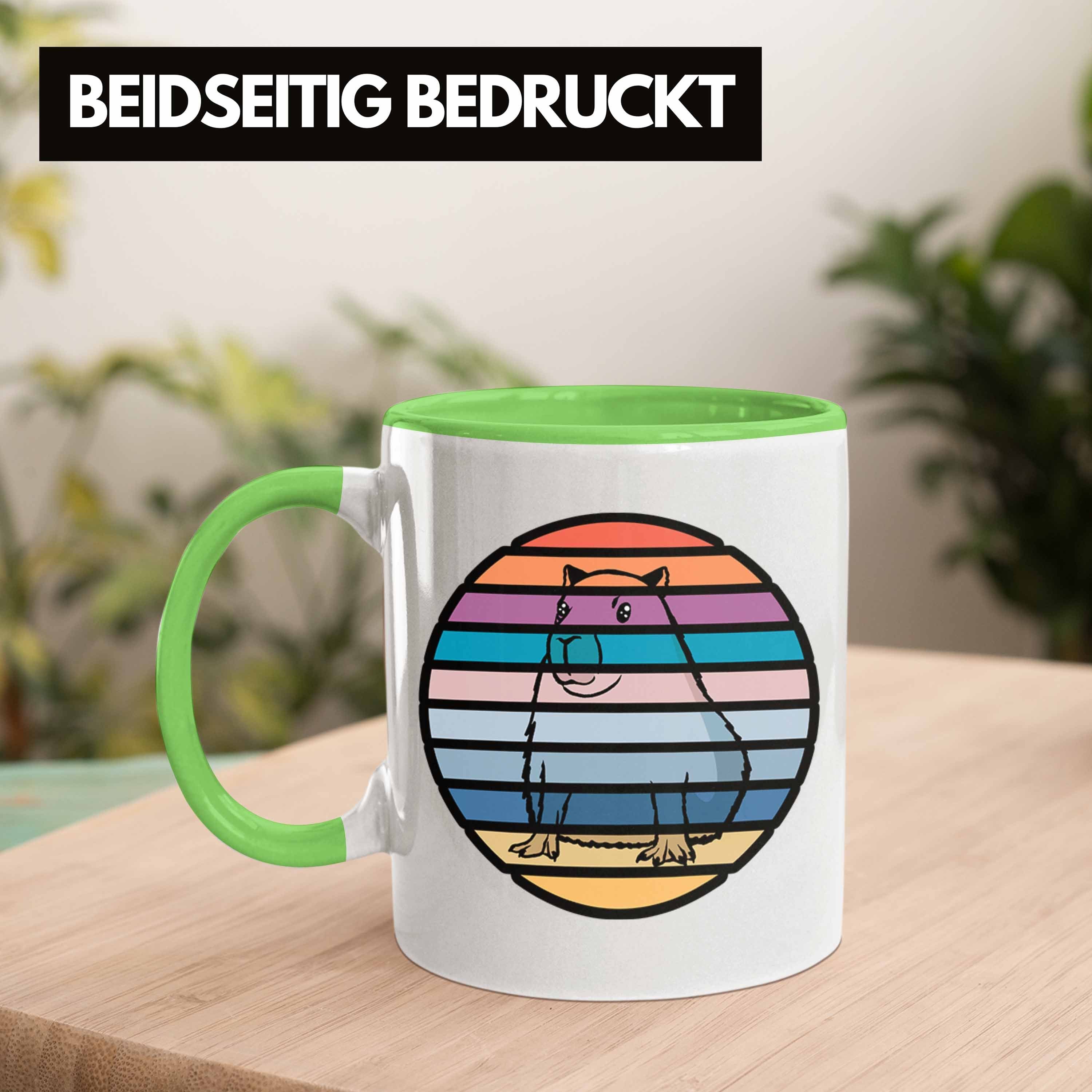 Trendation für Liebhaber Tasse Geschenk Tasse mit Geschenkidee Capybara-Motiv Grün Capybara