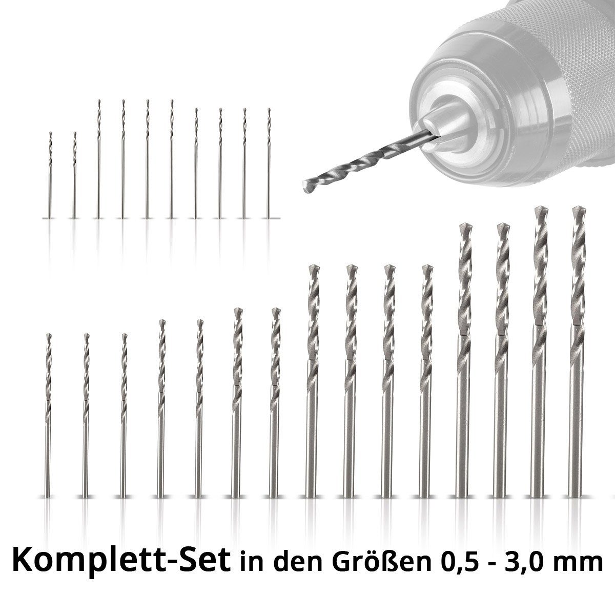 STAHLWERK Bohrersatz Mini Bohrer 25 Teile 25-tlg) (Set, HSS 0,5-3,0 Set mm