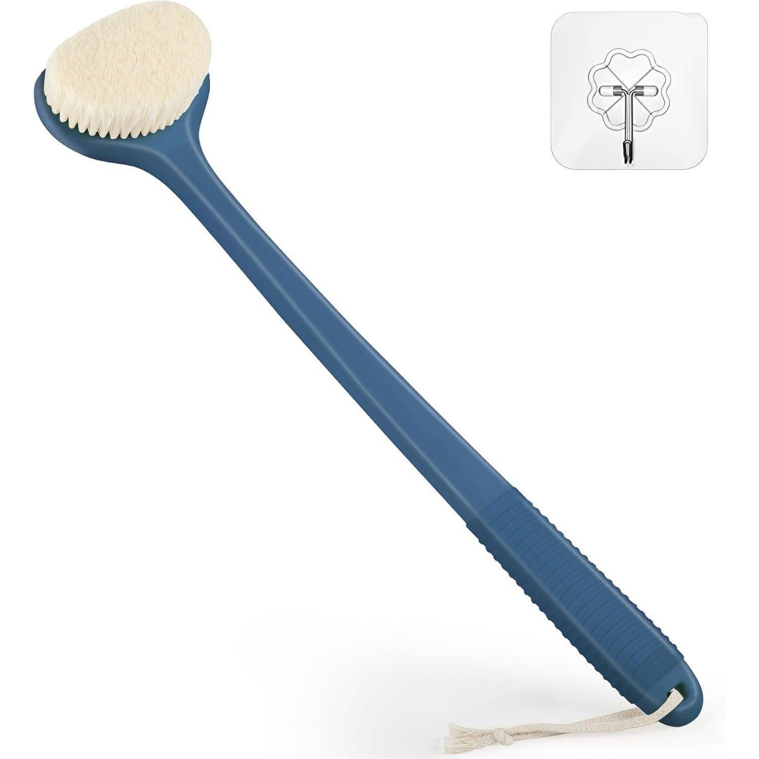 LuxusKollektion Körperbürste Rückenbürste Dusche 43 cm Anti-Rutsch Nass Trocken Blau