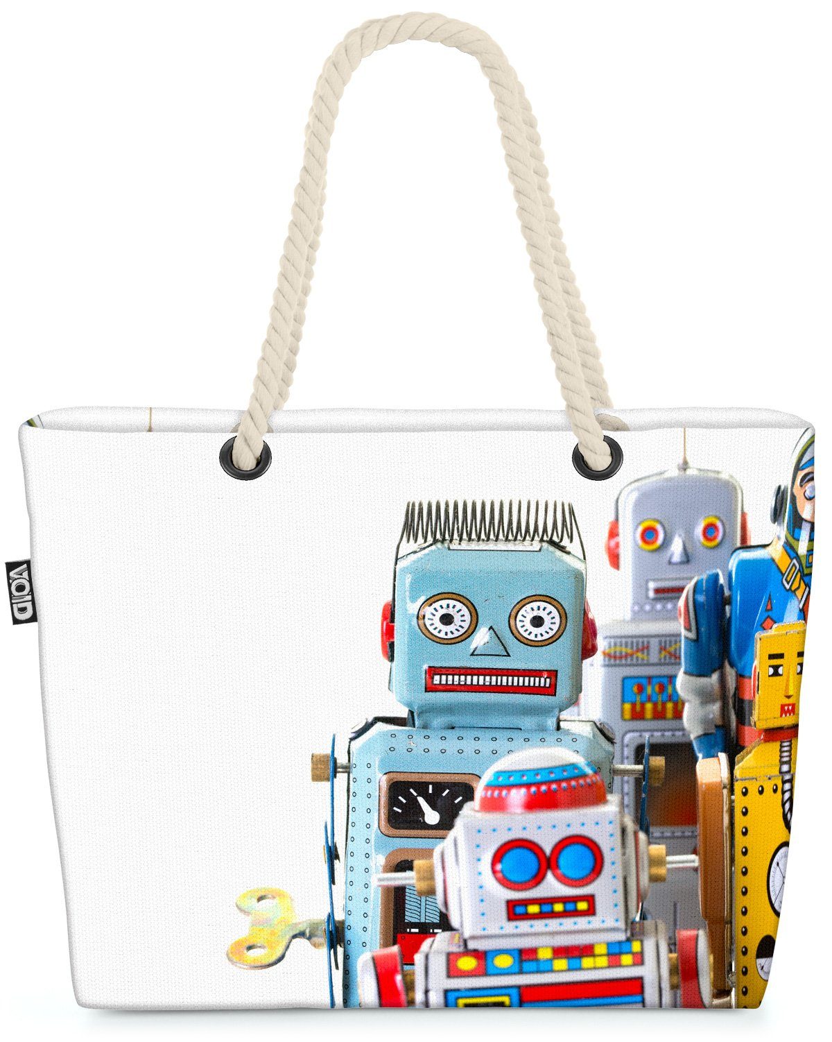 VOID Strandtasche (1-tlg), Roboter Retro Blechspielzeug Roboter Blechspielzeug Spielzeug Sammler