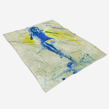 Sinus Art Handtücher SplashArt Sport Handtuch Strandhandtuch Saunatuch Kuscheldecke Kunstvoll Running Woman Sp, Baumwolle-Polyester-Mix (1-St), Handtuch