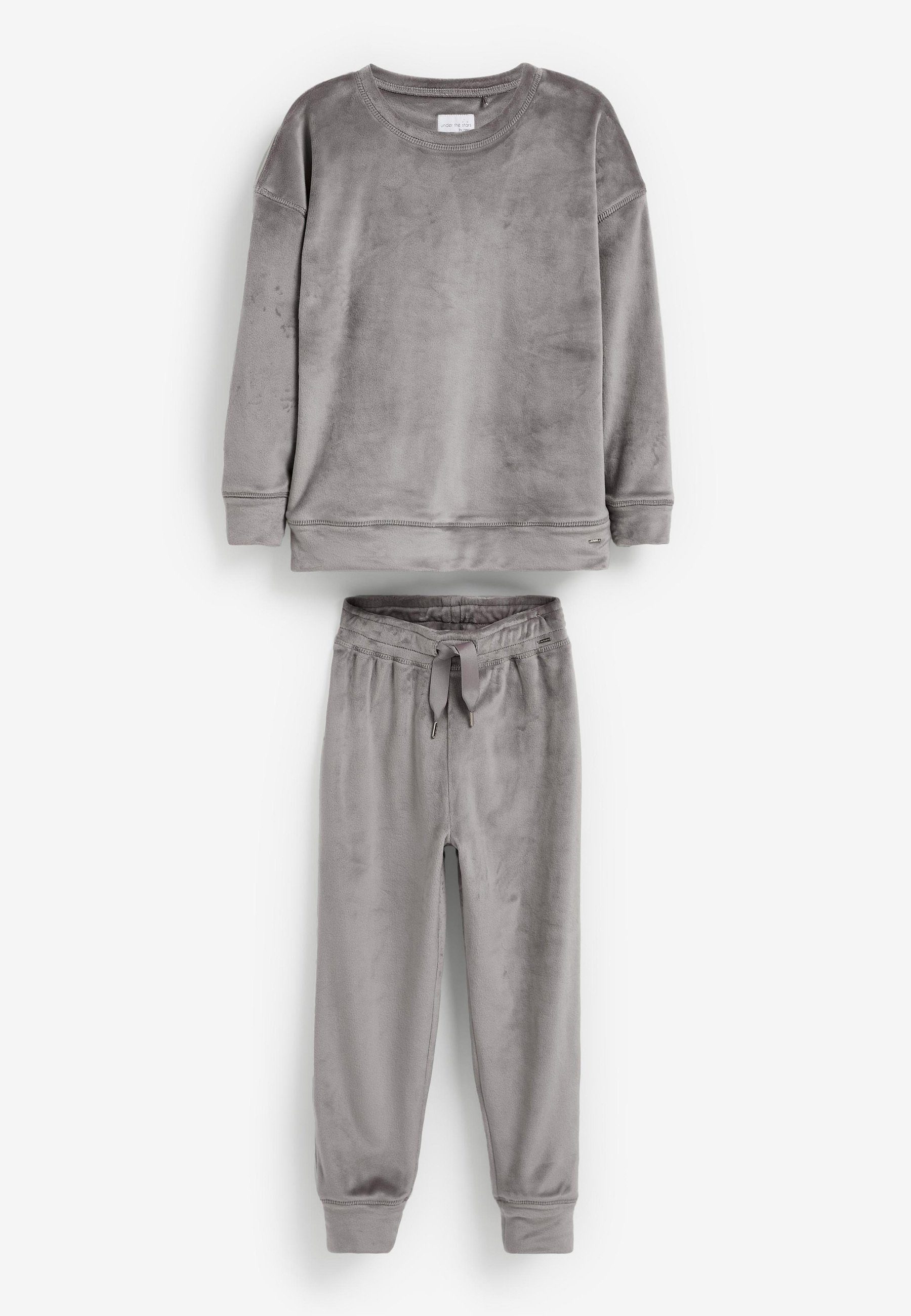 tlg) Freizeitanzug (2 aus Pyjama Velours Next Grey