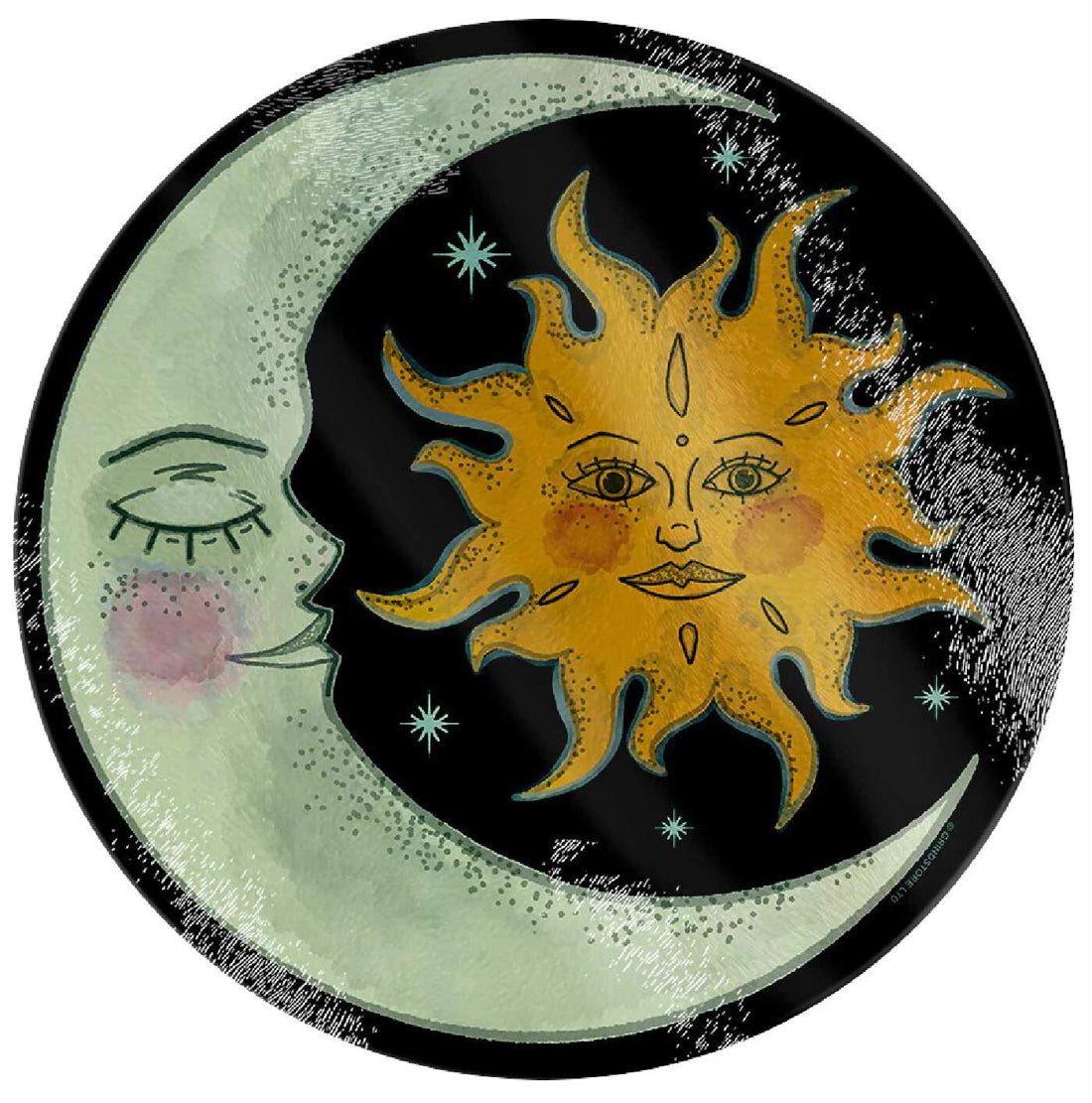 Grindstore Schneidebrett Fantasy Scheidbrett Moon and Sun, Kultiges Design