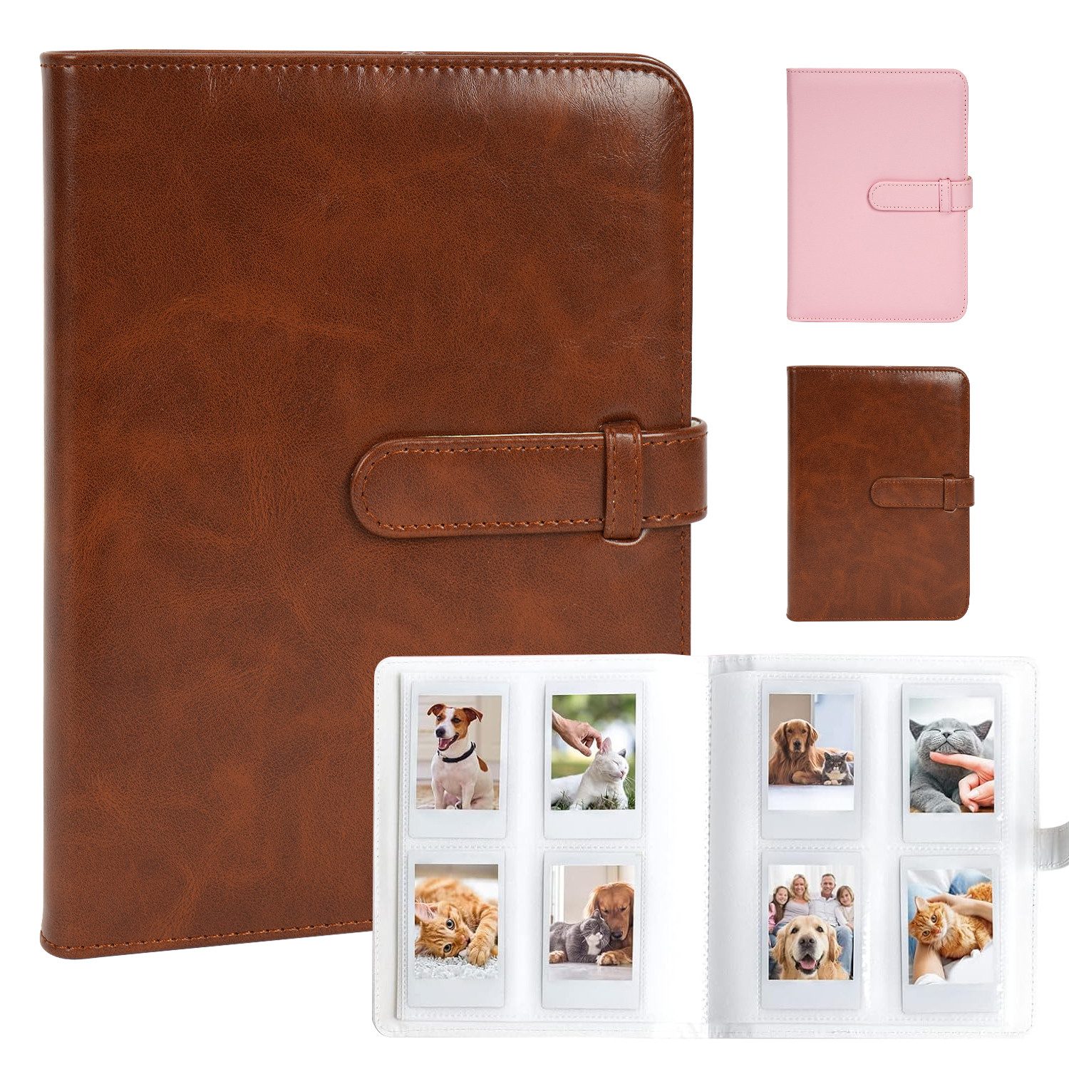 OSTWOLKE Fotoalbum mit 256 Taschen für 3 Zoll Fujifilm Instax Mini Film Polaroid Fotos